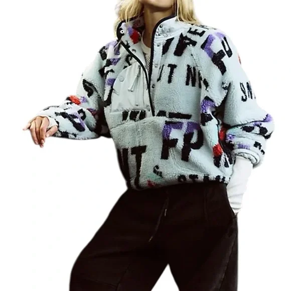 Free People Hit The Slopes Printed Pullover Women’s M Stand Out Never Still - Picture 1 of 6